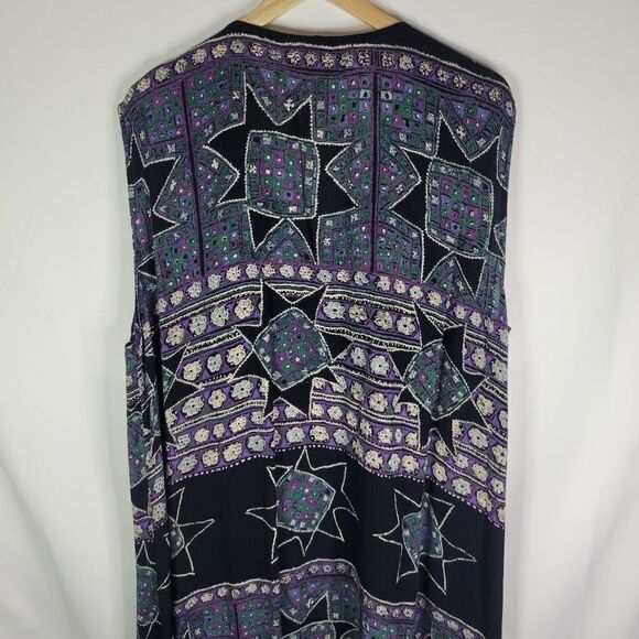 90s Vintage Stars Patterned Sleeveless Dress - Picture 9 of 14
